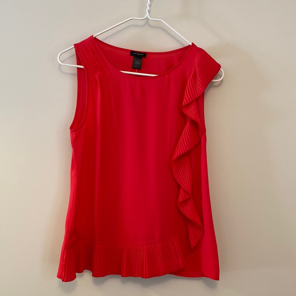 Ann Taylor sleeveless pink blouse